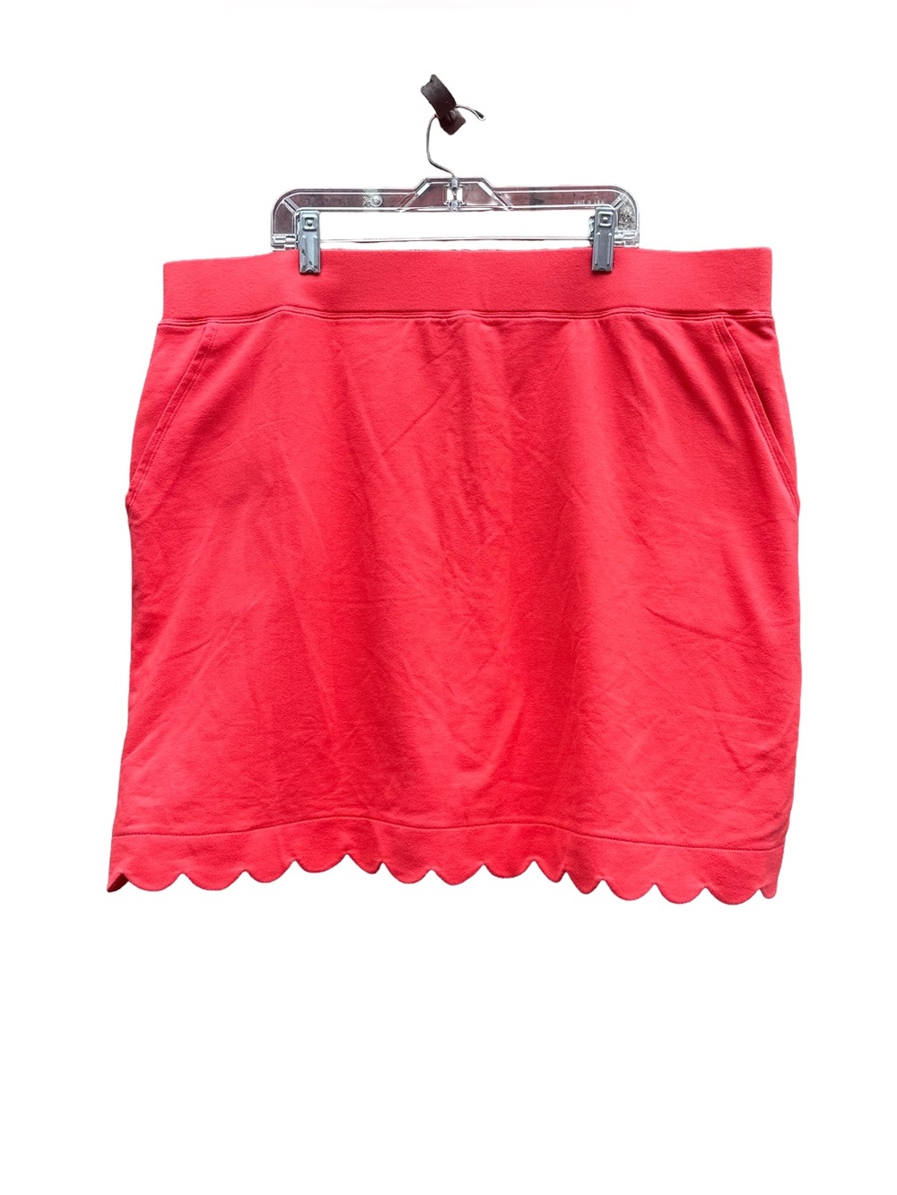 D&Co Scalloped Bottom Skort Coral Red XL D & Co Pockets Tennis Skirt